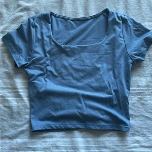 Women's Scoop Neck Short Sleeve Top - Blue
